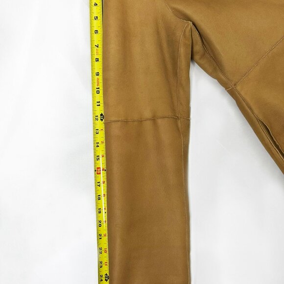 Monzoni24 Italian Shearling Leather Jacket Lambskin Suede Sz. 8  Camel - Picture 9 of 16